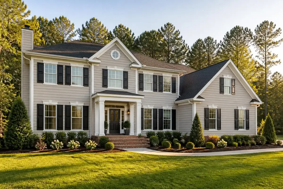 Exterior siding and roofing work on a Gwinnett County home